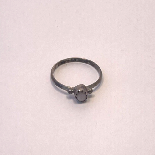 Dainty Native American Minimalist Mother Pearl 925 Sterling Silver Ring Size 3