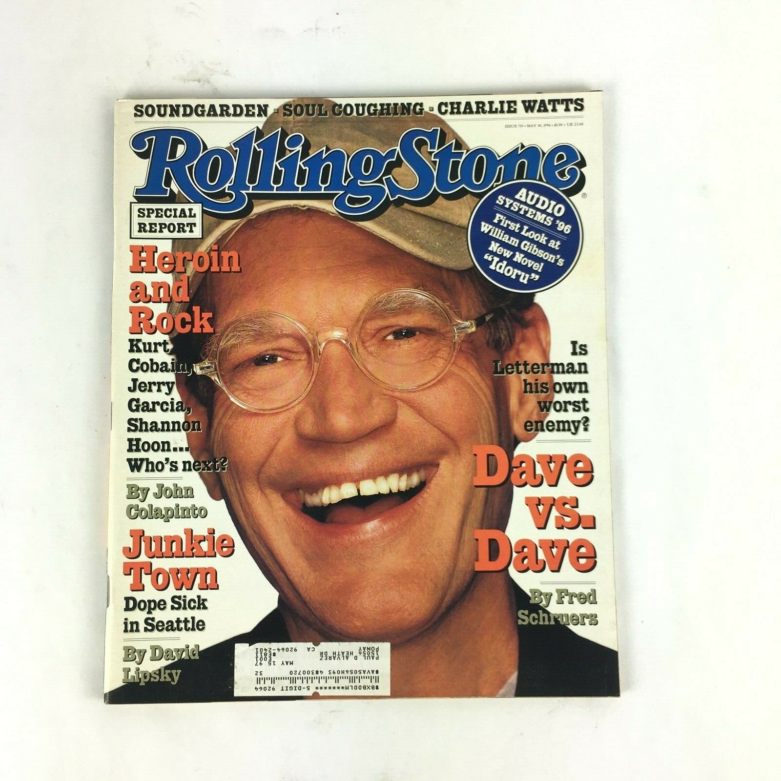 May 1996 RollingStone Magazine Dave Vs. Dave Heroin and Rock Junkie Town