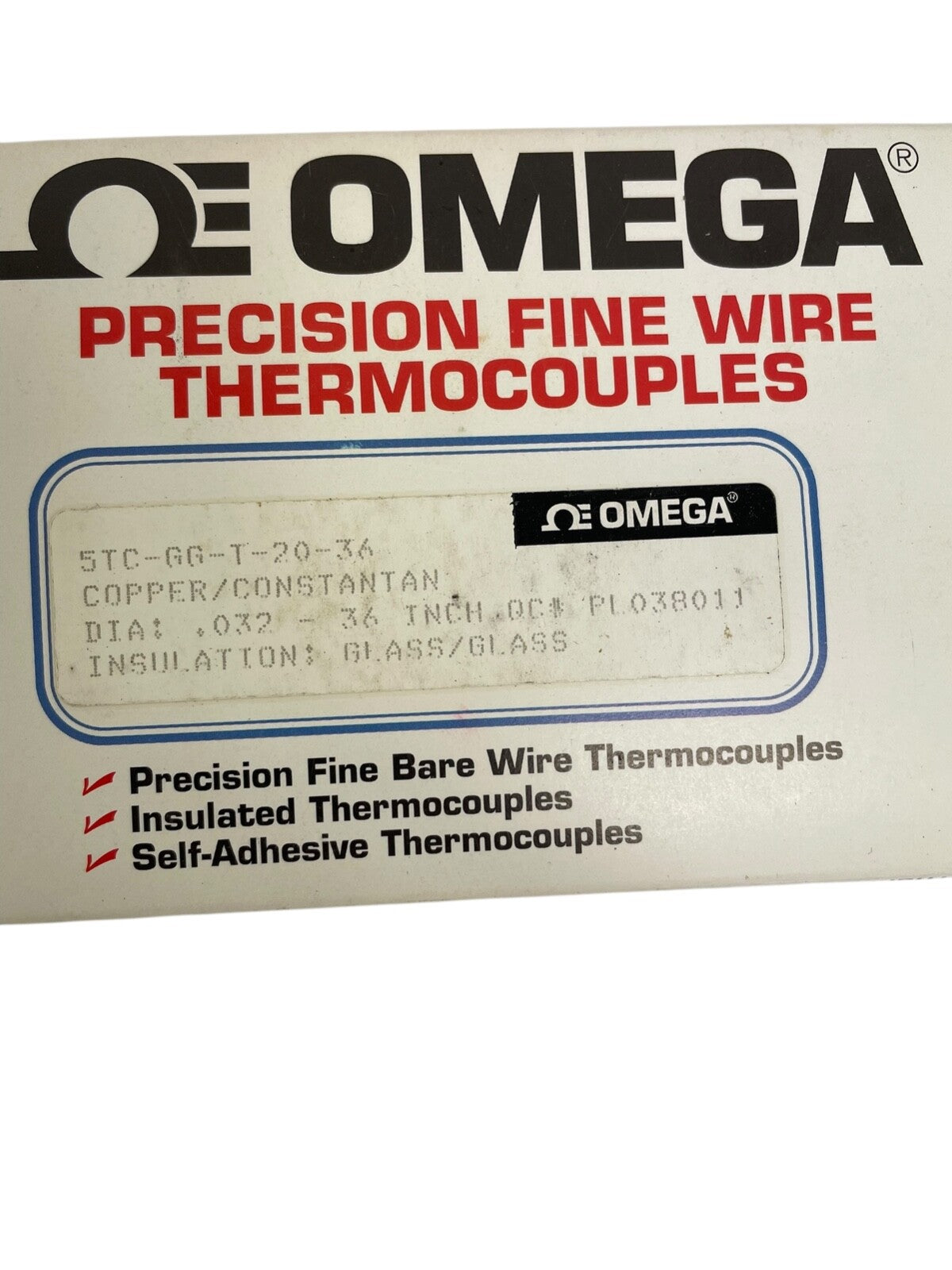 Omega Fine Wire Thermocouple 5TC-GG-T-20-36