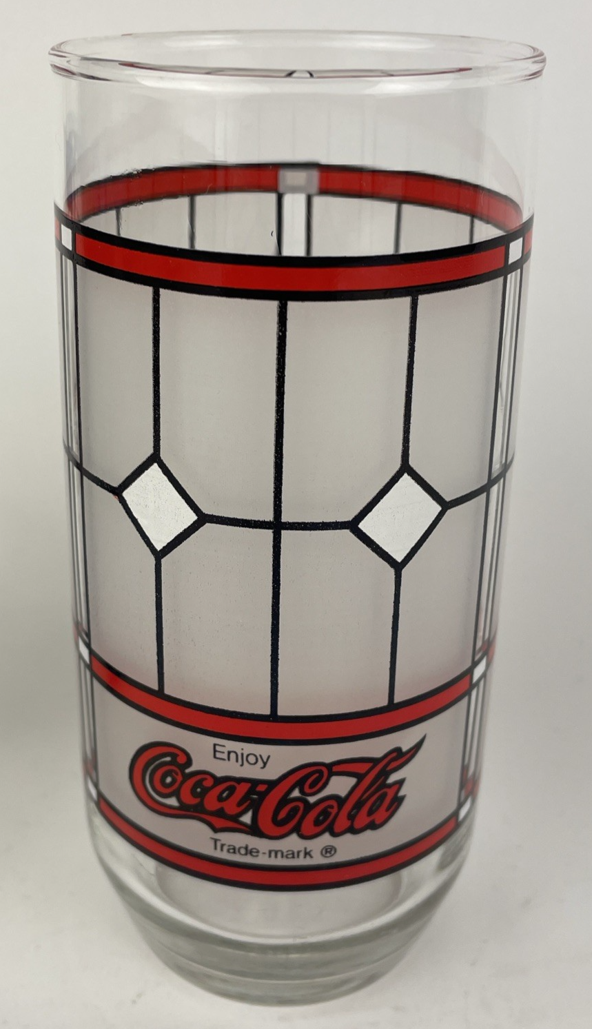 2 x Vintage 1970 Pepsi / Coca Cola Soda Pop Blue Red 12 oz Stained Glass Window