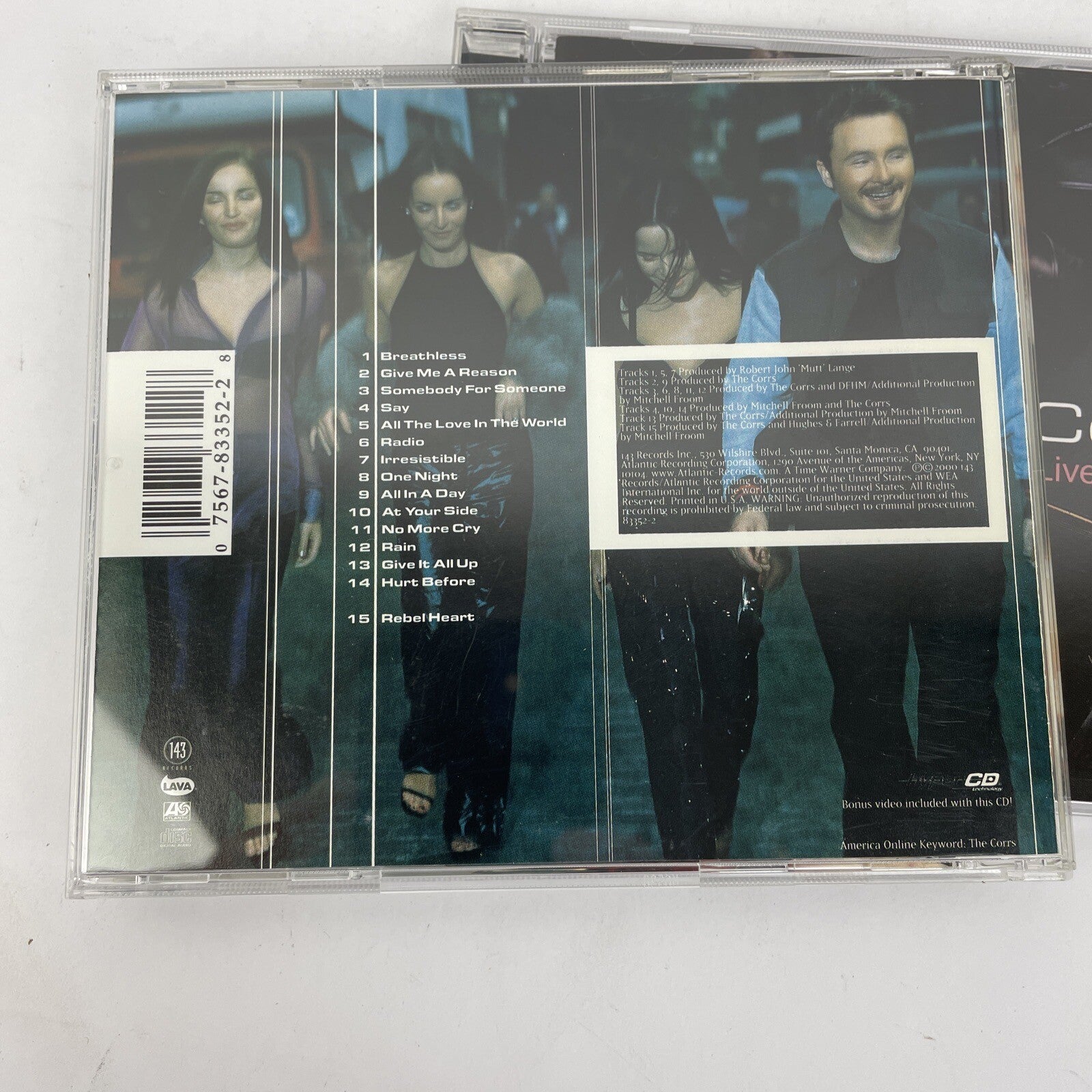 2 x The Corrs Digital audio CD Lot - Live in Dublin * 2002 - In Blue * 2000  CD
