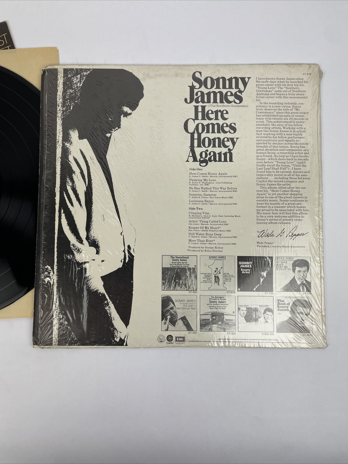 2 x Sonny James If She Just Helps Me Get Over You - Here Comes Honey LP's Vinyl