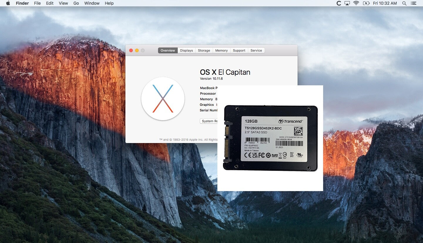 Apple Macbook Pro Mac Mini 2.5 128GB SATA SSD Drive With OS X 10.11 El Capitan