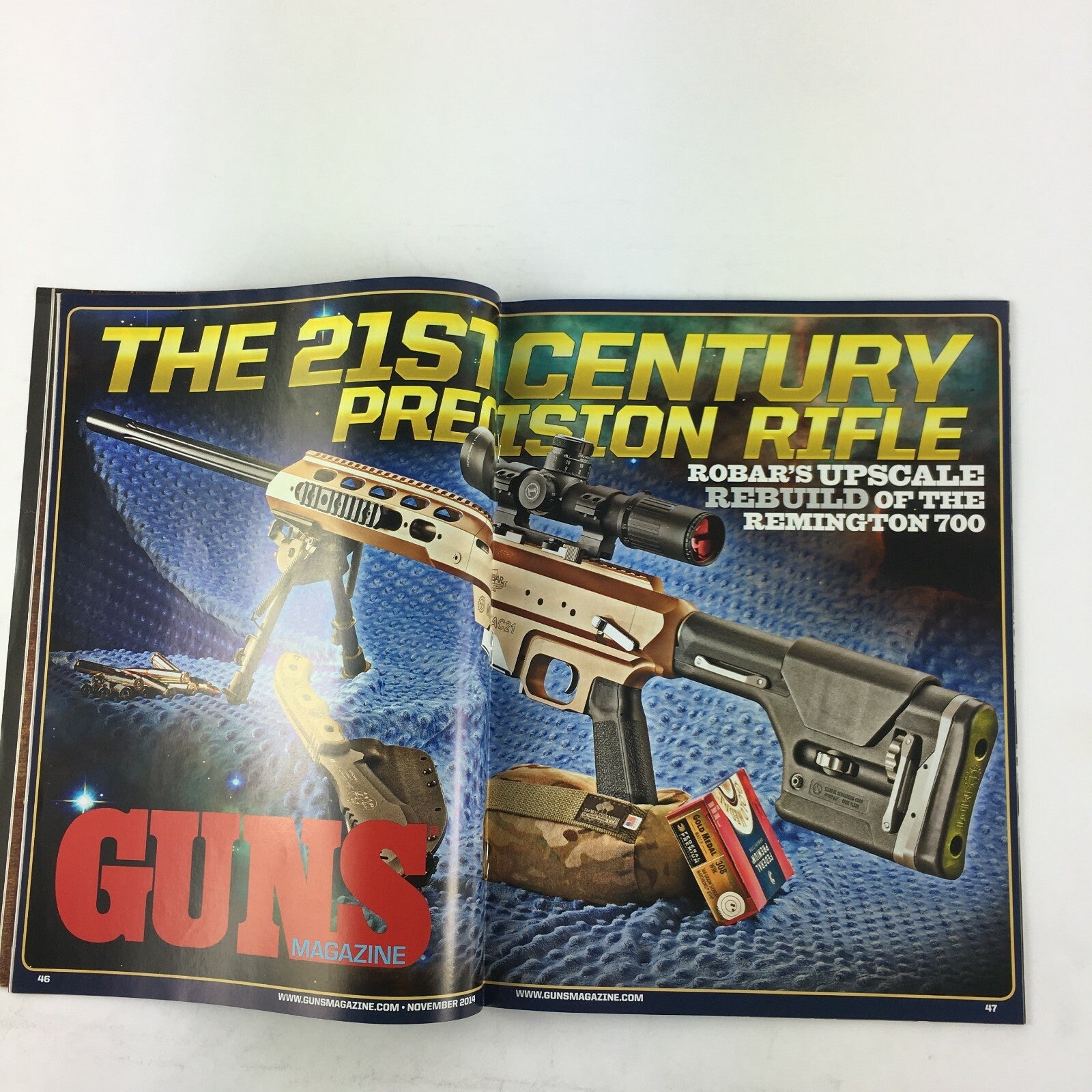 November 2014 Guns Magazine Robar SR21 .308 Precision Rifle Ruger Mk III .22 LR
