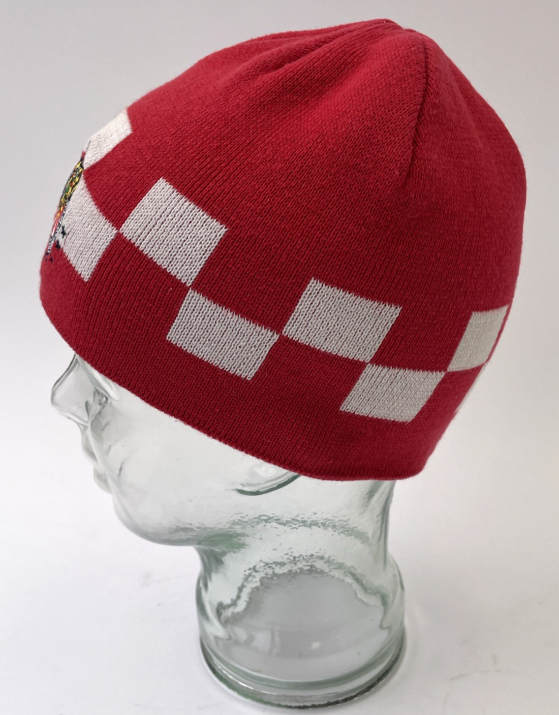 Club Deportivo Chivas Liga MX Mexico FMF Oficial Checkered Knit Hat Beanie OSFA