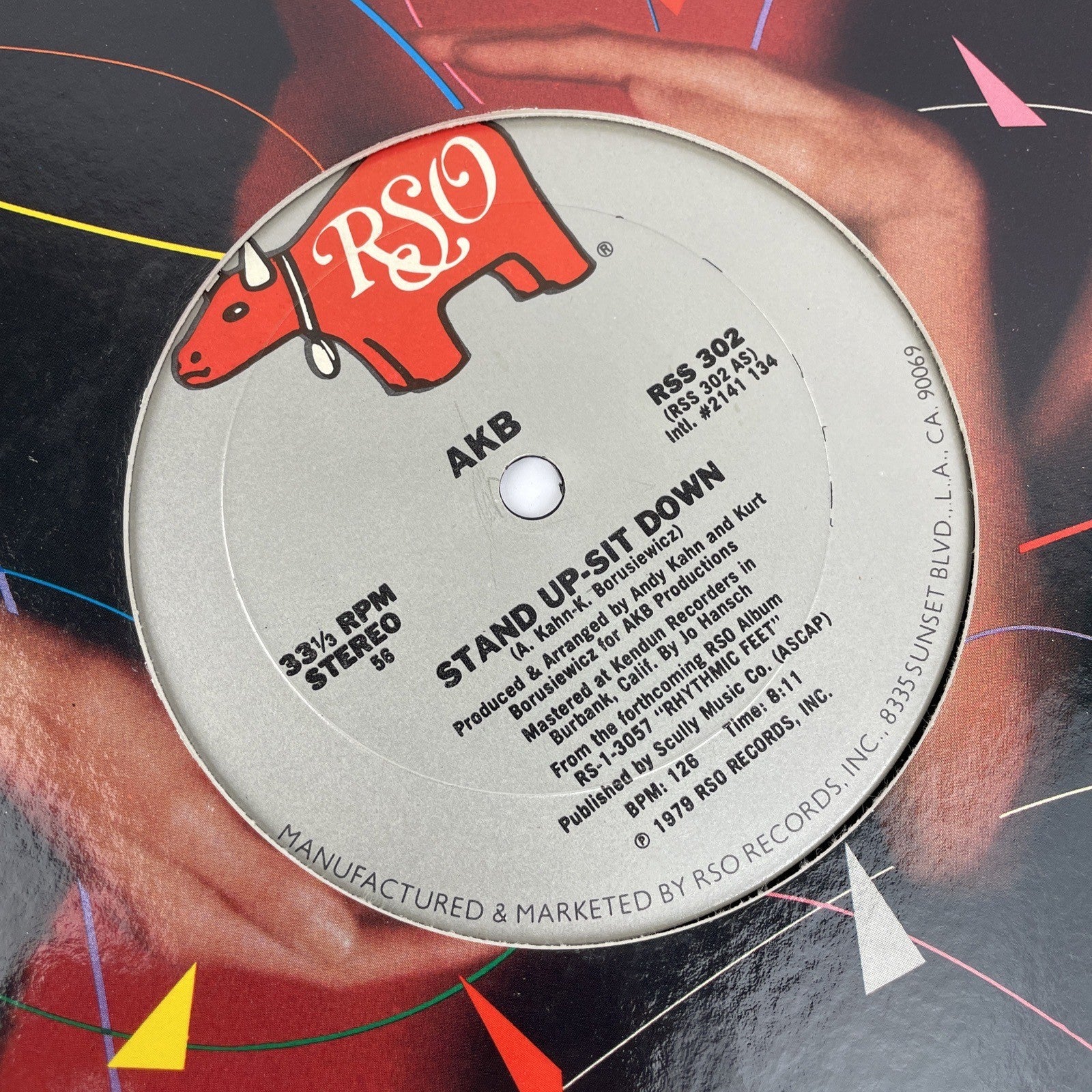 AKB STAND UP-SIT DOWN 12" DISCO RECORD 1979 RSO RECORDS WHITE LABEL DJ PROMO