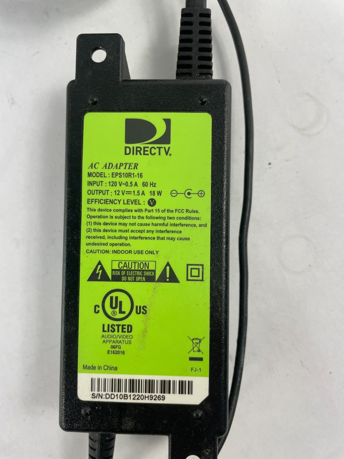 Geniune DIRECTV EPS10R1-16 Output 12V 1.5A Power Supply Adapter B01