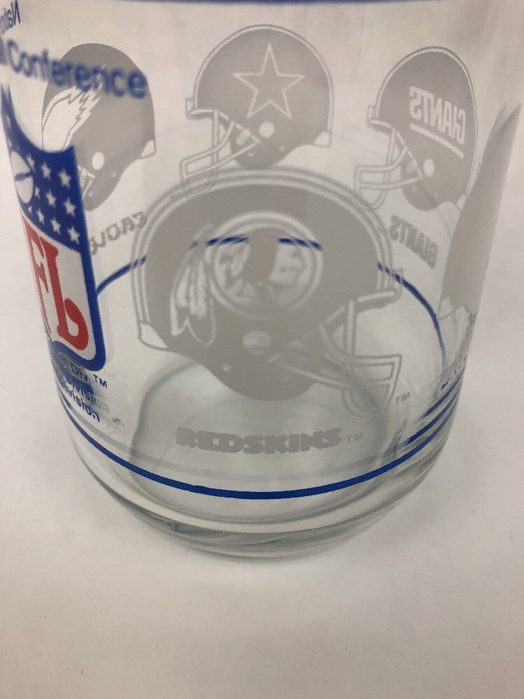 Lot of 8 VINTAGE NFL NFC EASTERN DIVISION GLASS - EAGLES REDSKINS COWBOYS GIANTS