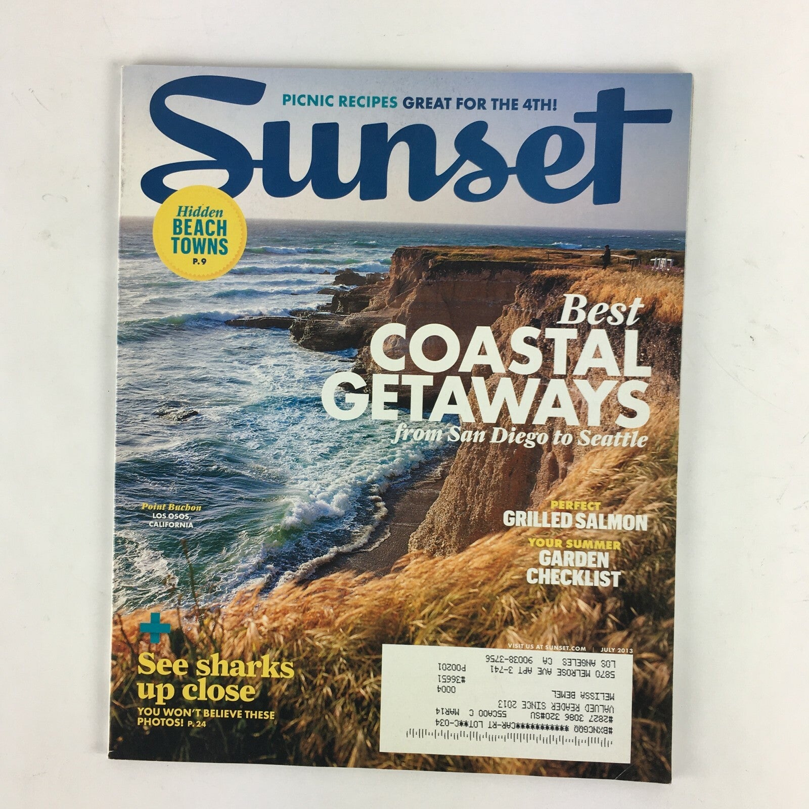 July 2013 Sunset Magazine Best Costal Getways San Diego to Seattle Point Bucbon