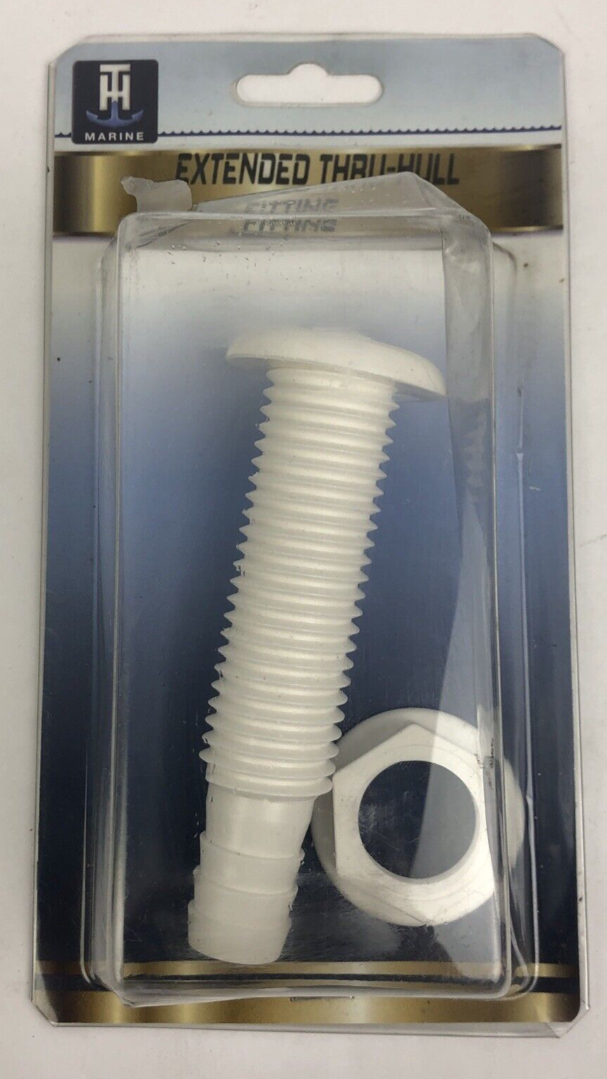 TH-752XL-DP EXTENDED LENGTH Marine THRU-HULL FITTING-3/4" x 4-1/2", White - M2