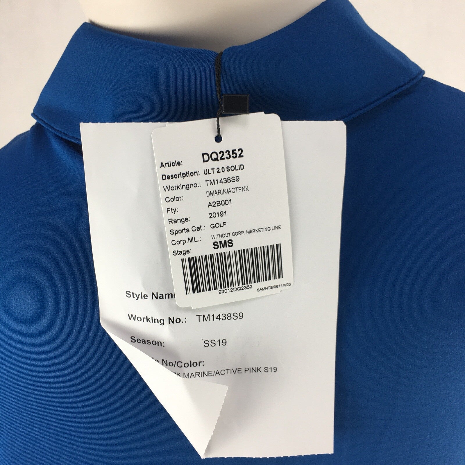Adidas Golf Men's Ultimate 2.0 solid blue polo shirt size medium