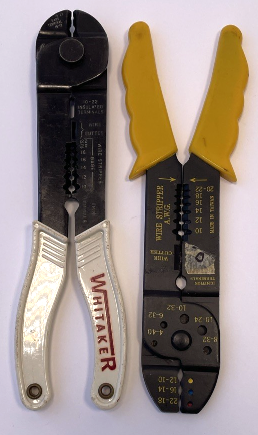 Lot Of 2 x Wire Strippers / Cutters A.W.G. Whitaker U.S.A. * Very Sharp