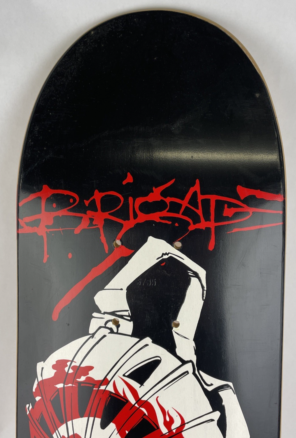 RARE Red Dragon Goalie Mask Moses Itkonen Skateboard Deck Signed 7.5" x 31.625"