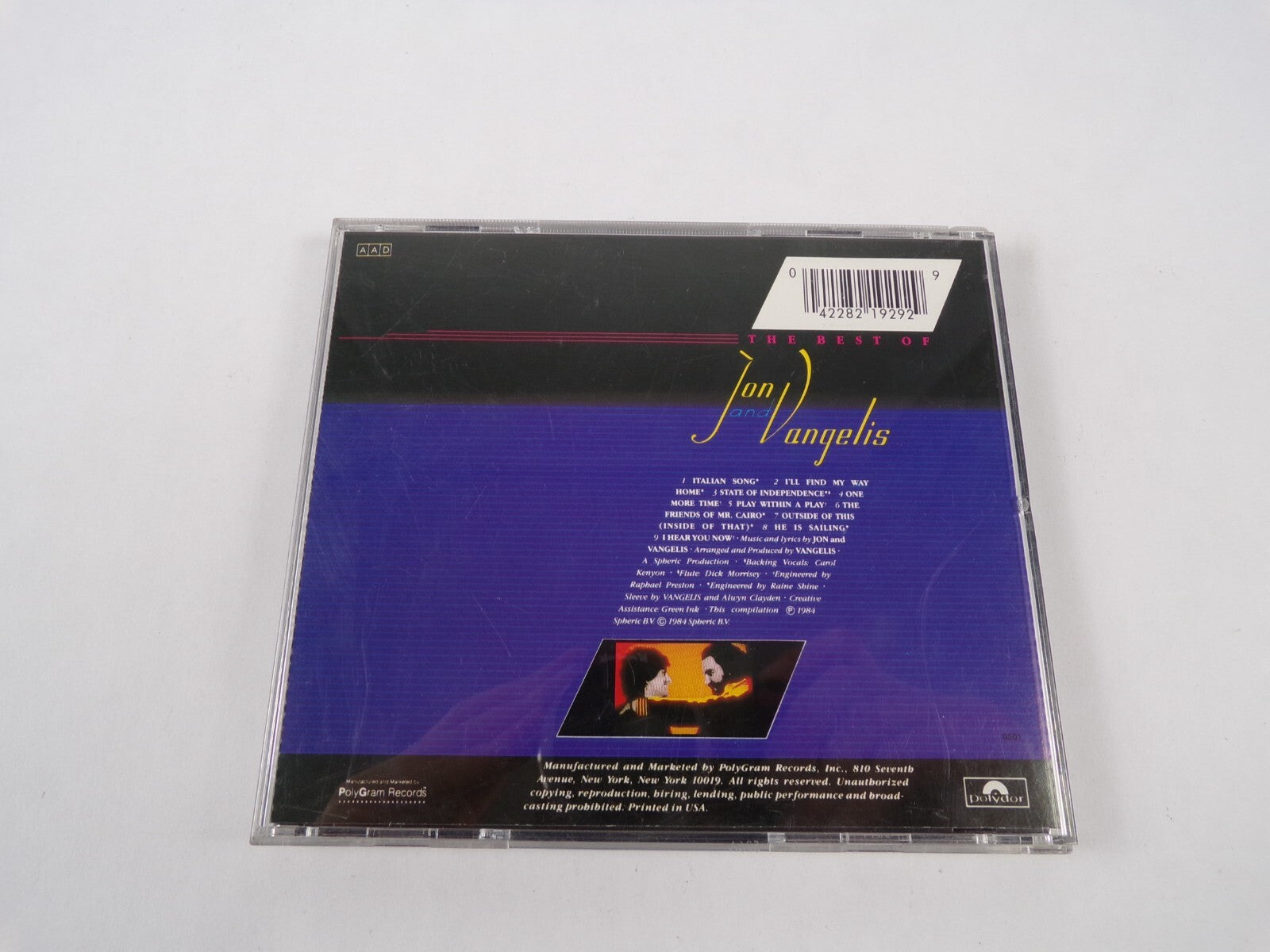 The Best Of Jon And Vangelis Italian Song I'll Find My Way Home State Of CD#12