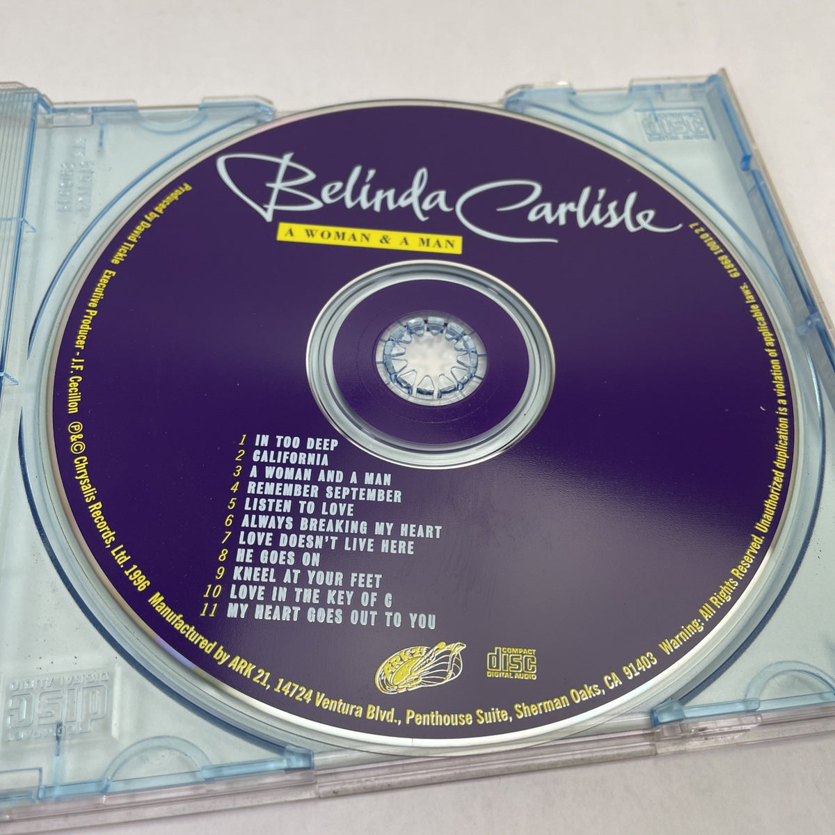 Belinda Carlisle : A Woman & A Man Digital Audio CD ( 1996 ARC 21 Records )