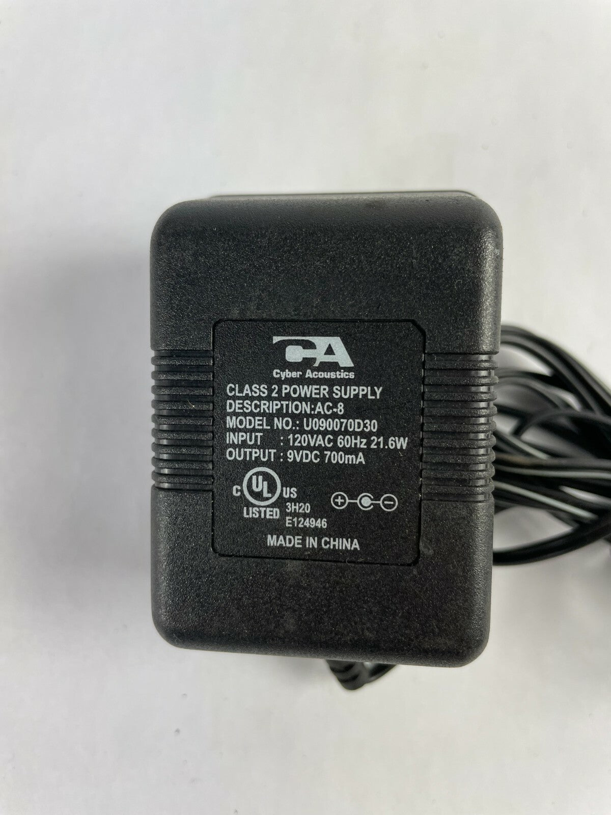 Genuine Cyber U090070D30 AC Adapter Output 9 V 700mA Power Supply Adapter A40