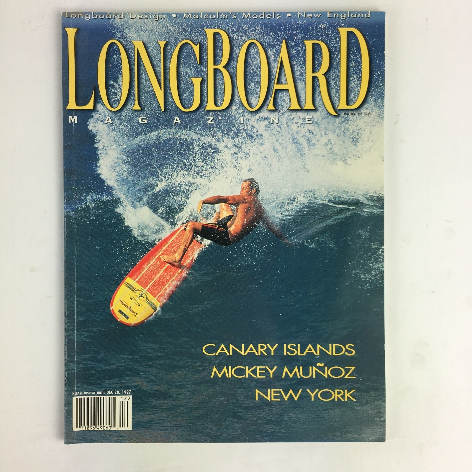 December 1997 LongBoard Magazine Canary Islands Mickey Munoz Newyork 