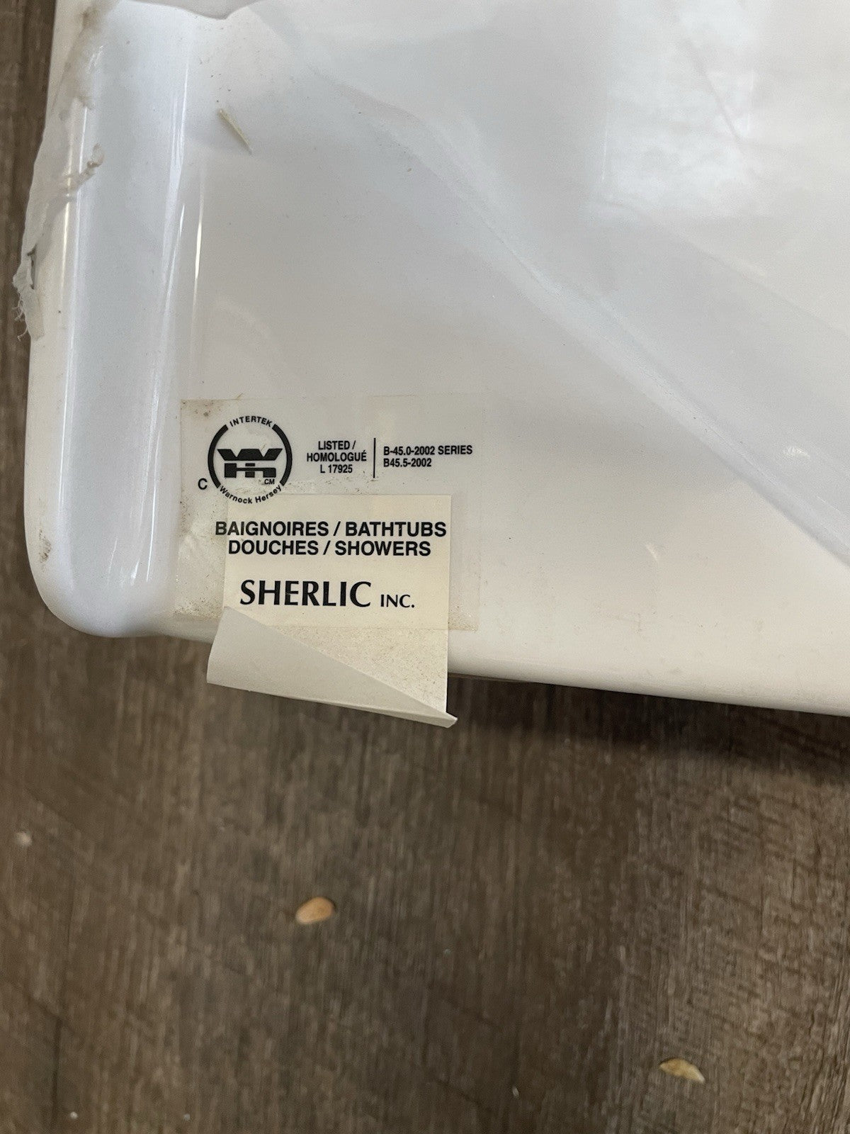 Sherlic 60x32 molded shower pan base white center drain tile ready base