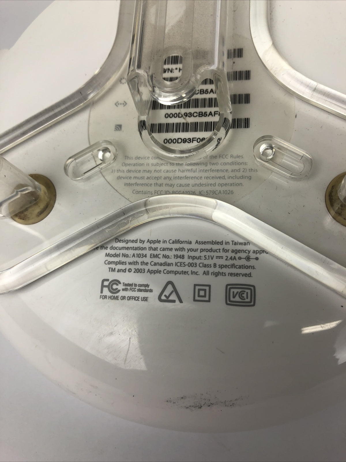 OEM 1st Generation Apple Airport Extreme No Cords Model A1034 - FREE SHIPPING