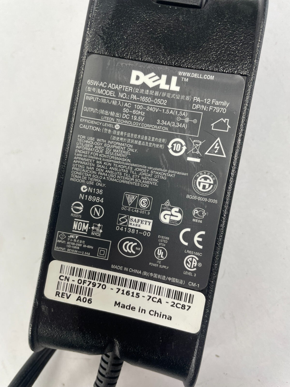 Geniune Dell PA-1650-05D2 Output 19.5 V  3.34 A Power Supply Adapter B01