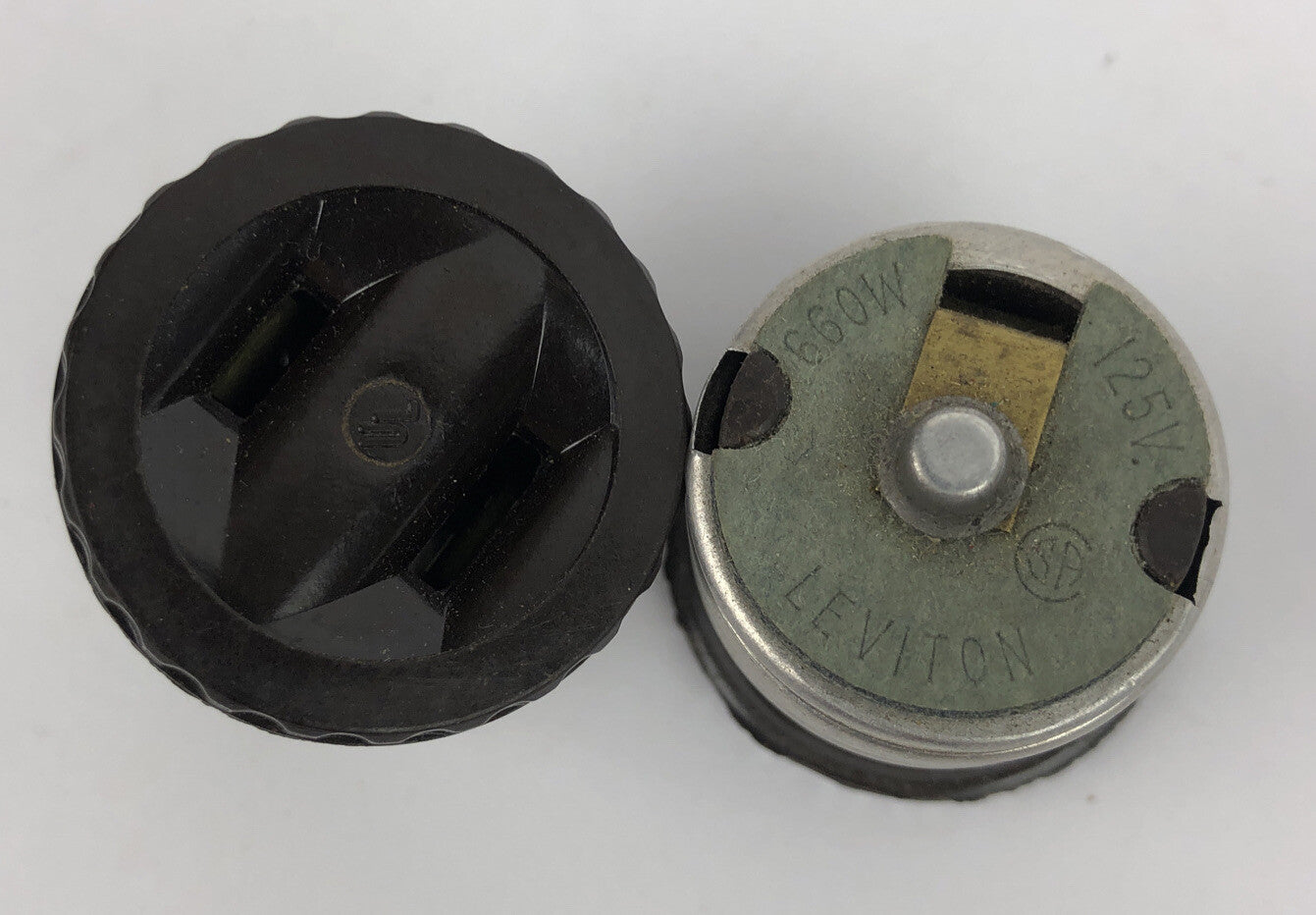 2 x Outlet to Medium Base Light Socket Adapter Brown 125V 660W LEVITON  LOOK 