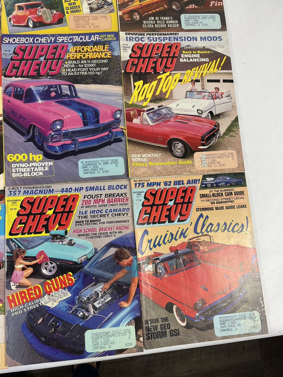 Lot of 12: SUPER CHEVY MAGAZINES Complete Full Set 12 issues Jan to Dec 1989