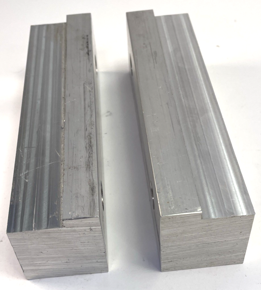 6" x  1.75" x 1.25" Machined Aluminum Vise Soft Jaws For Kurt / Haas 6" Vises