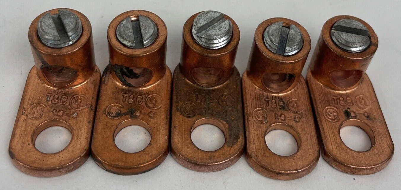 5 x THOMAS & BETTS 71005-TB Locktite Copper Cone Screw Lug Conductor Range 14-4