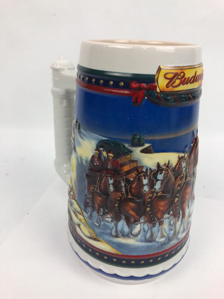 Budweiser Holiday Beer Stein 2002 "Guiding The Way Home" Limited Edition Mug