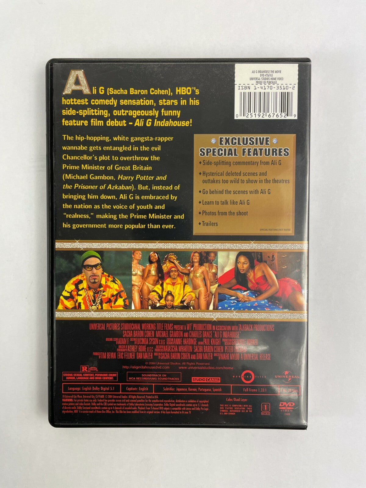 Sacha Baron Cohen Ali G " INDAHOUSE " The Movie DVD Movie - Mint Disc Guaranteed