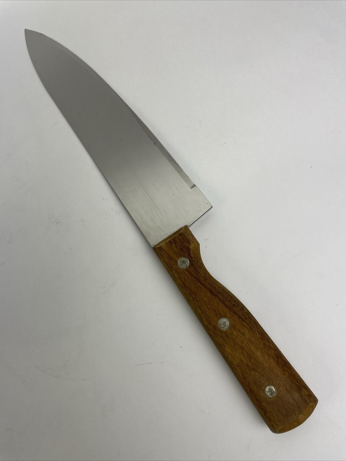 Vintage Tramontina 8" Blade Chef KNIFE Serrated Stainless Brazil Wood Handle FT