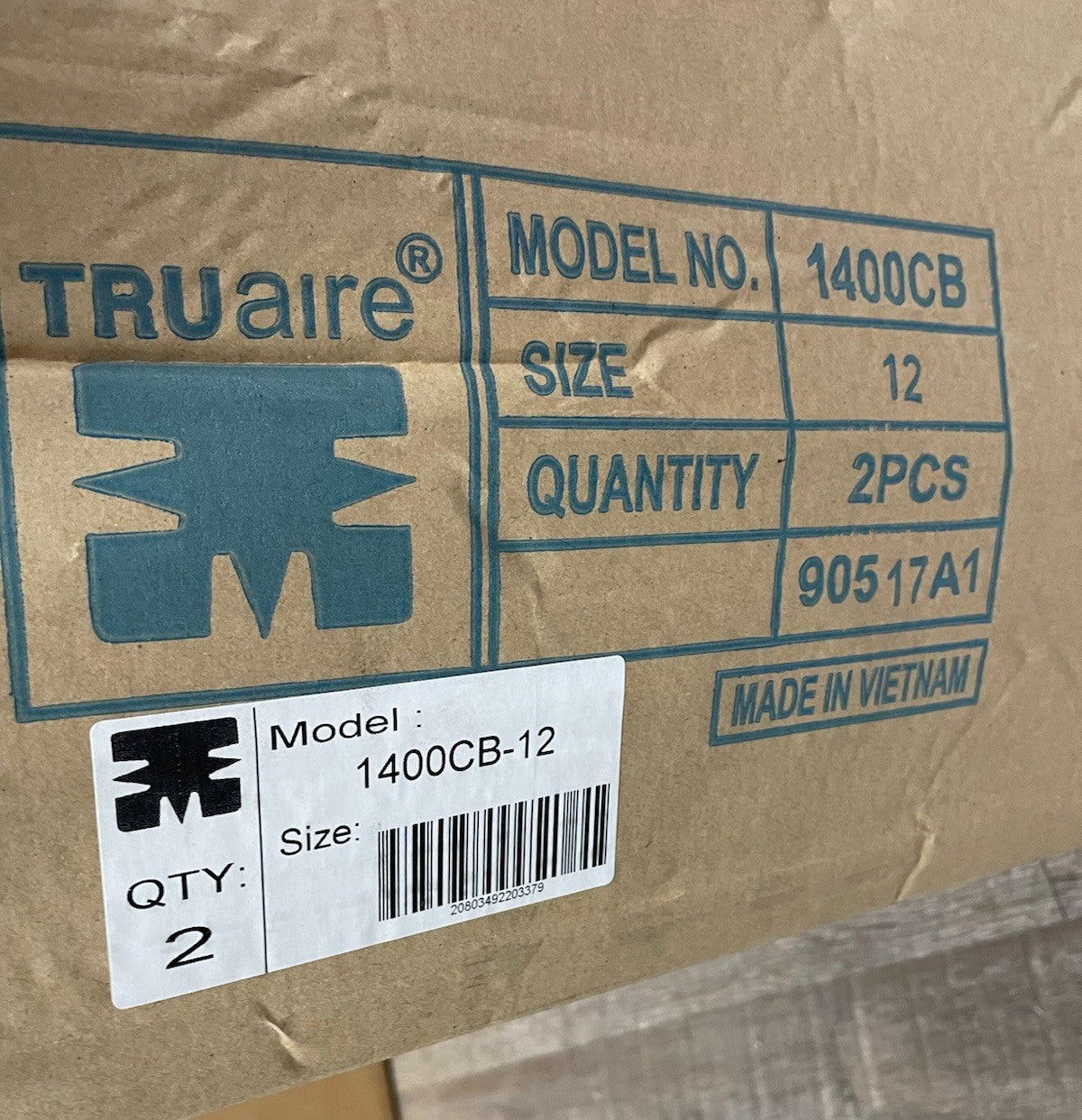 TRUaire 1400CB12 Perforated White Drop Ceiling T-Bar Metal Diffuser 24"x24"- 12"