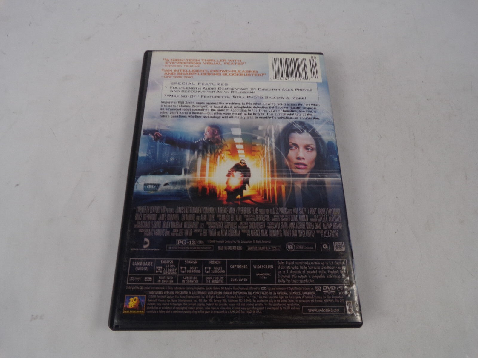 I Will Smith Robot Wide Screen "A High-Tech Thriller With Eye-Popping DVD Movies