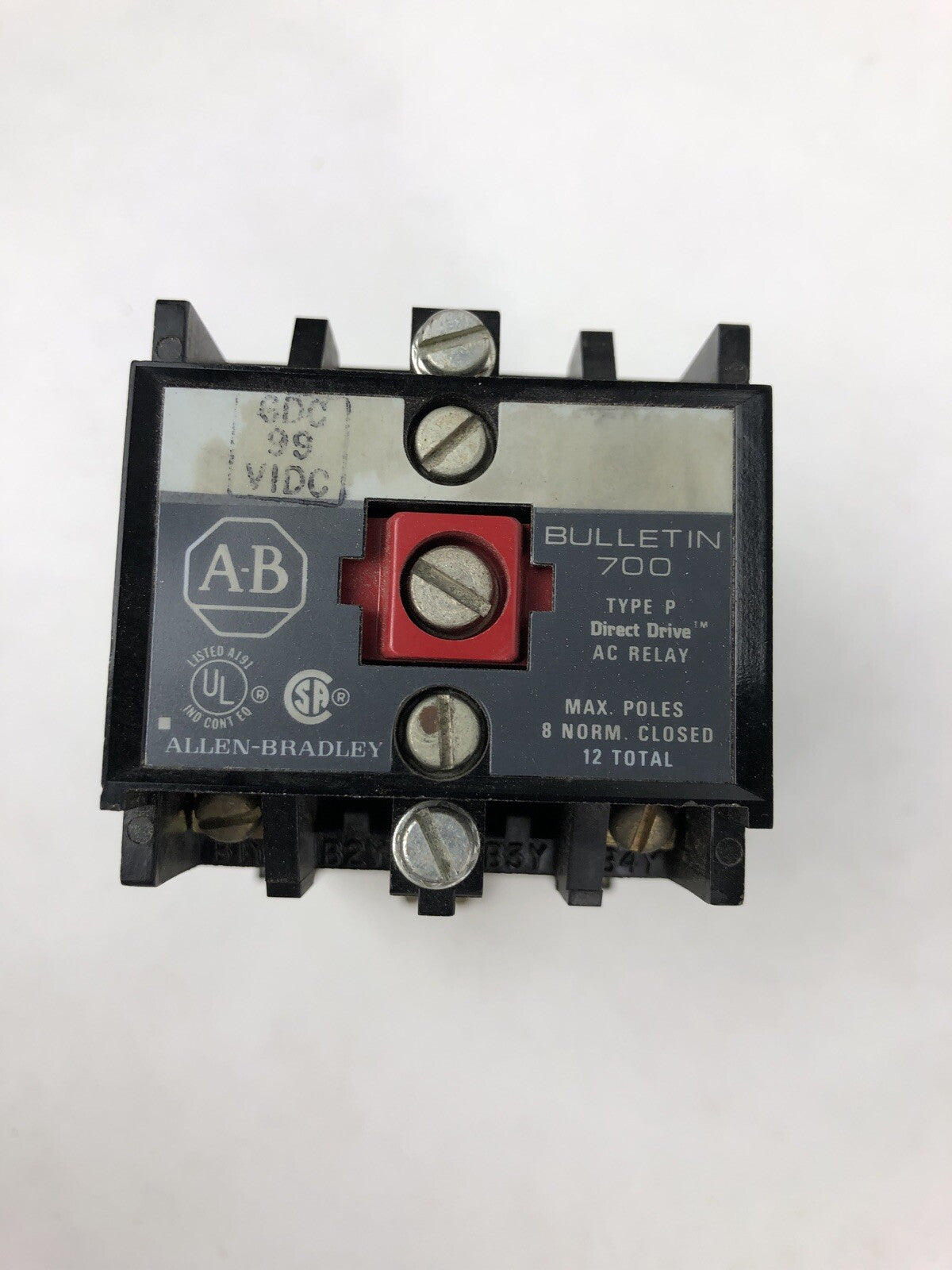 Allen Bradley 700-P600B11 AC Relay 6 Pole Convertible 10 Amp 120 VAC Tested VGC