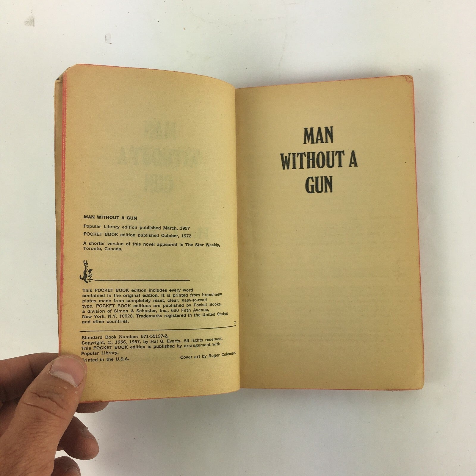 Man Without A Gun Hal G.Evarts He had killed a Man Once he would not kill again.
