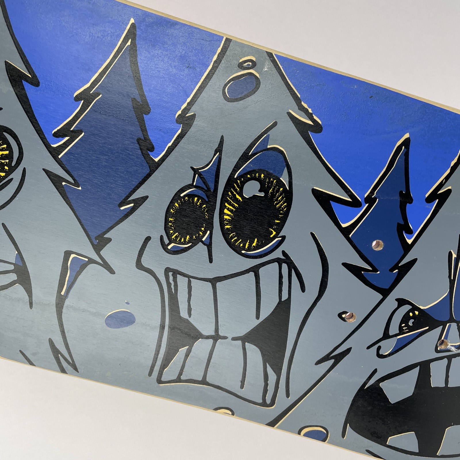 Vintage Woodchuck Laminates Circa 1996 " Angry Trees " Skateboard Deck 8" x 31.5