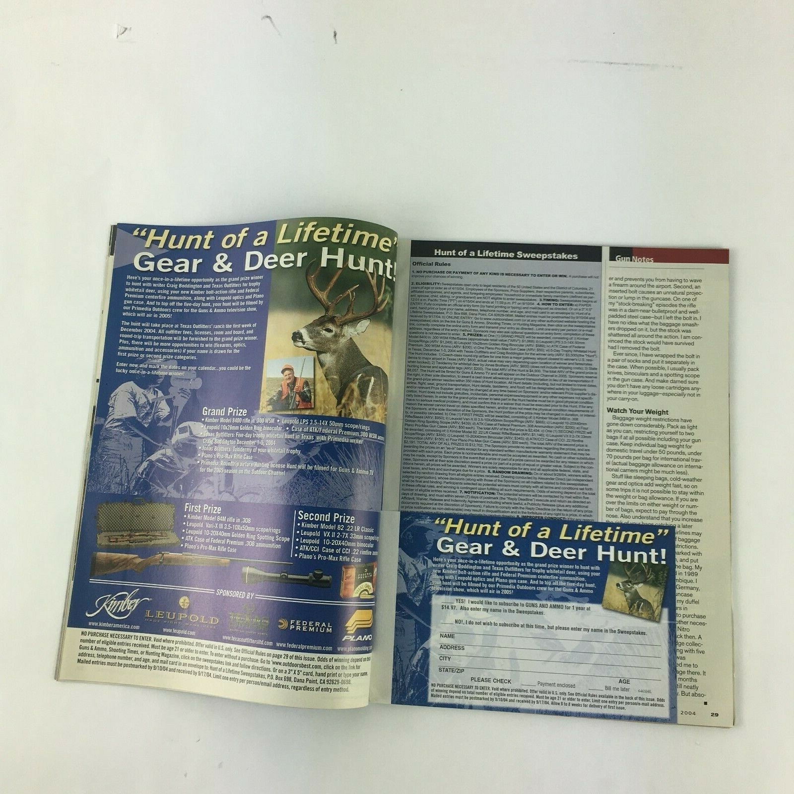 June 2004 Guns & Ammo Magazine Lieutenant Colonel 4500 fps! .223 WSSM GunControl