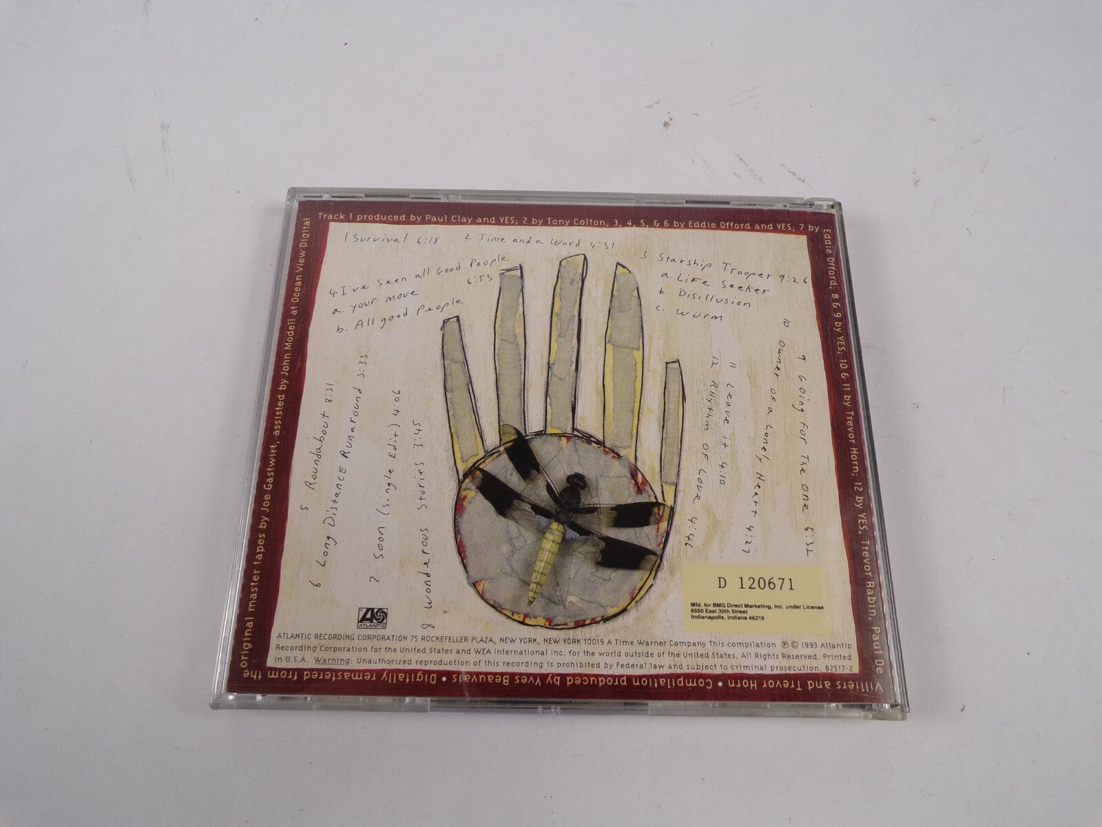 The Very Best Of Yes Atlantic Dsillusion Starship Troper Time and A Word CD#61