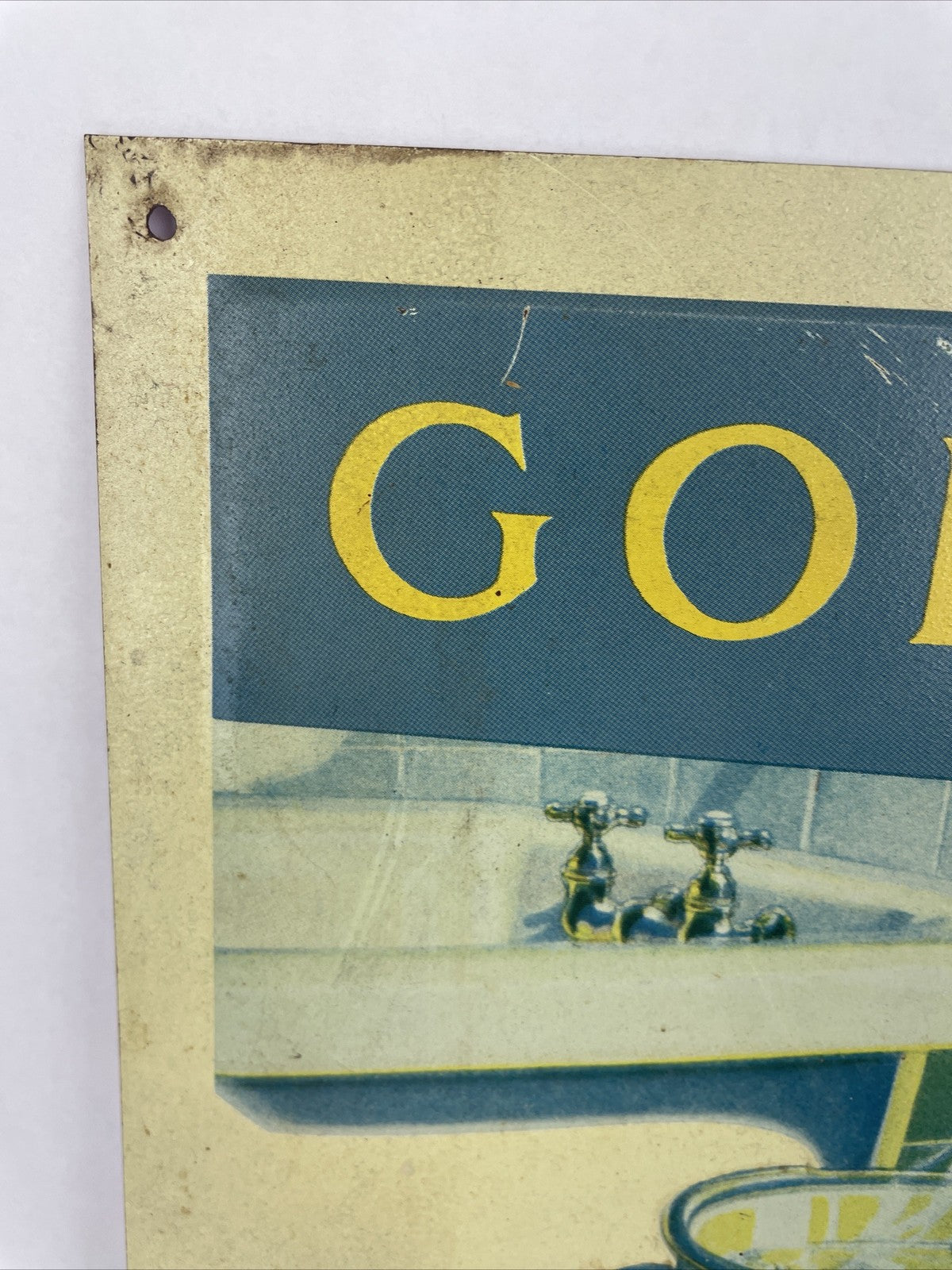 Vintage Gold Dust Metal Tin Wall Art Fairbanks Washing Powder Wall Sign 13"x12"