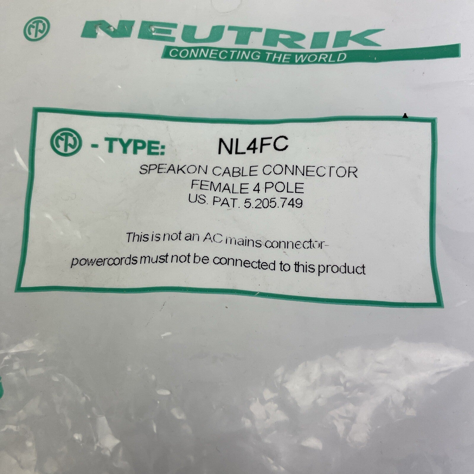 Neutrik NL4FC 4 Pole Speak On Cable Connector Professional Pro Audio Adapter