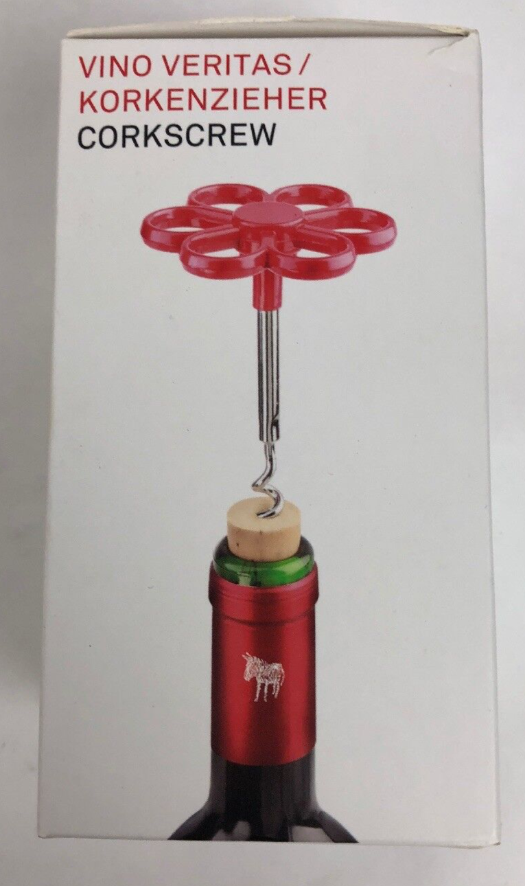 Donkey Products Flower Red Corkscrew Crate And Barrel Vino Veritas - LOOK