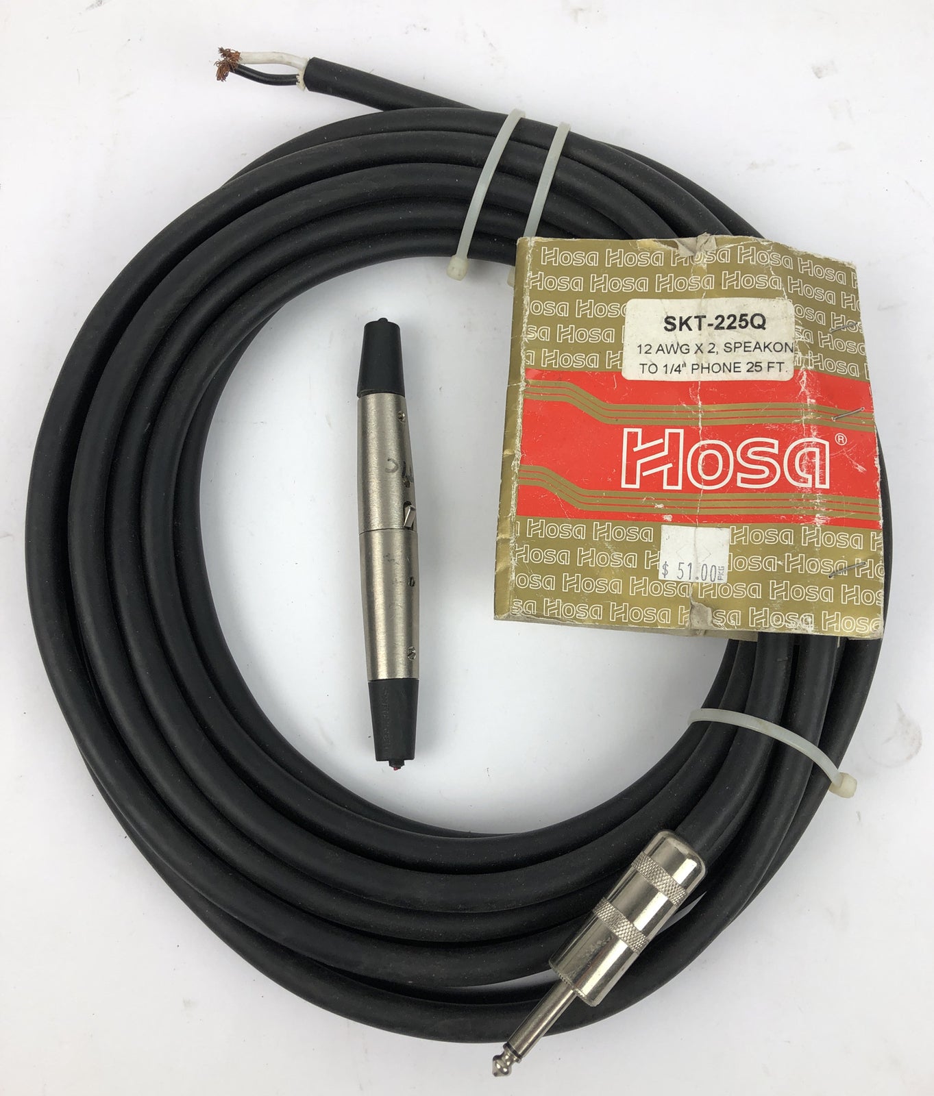 Hosa SKT-225Q 14-Gauge 1/4" Inch Phone Speaker Cable 25 Foot w Switchcraft XLR 3