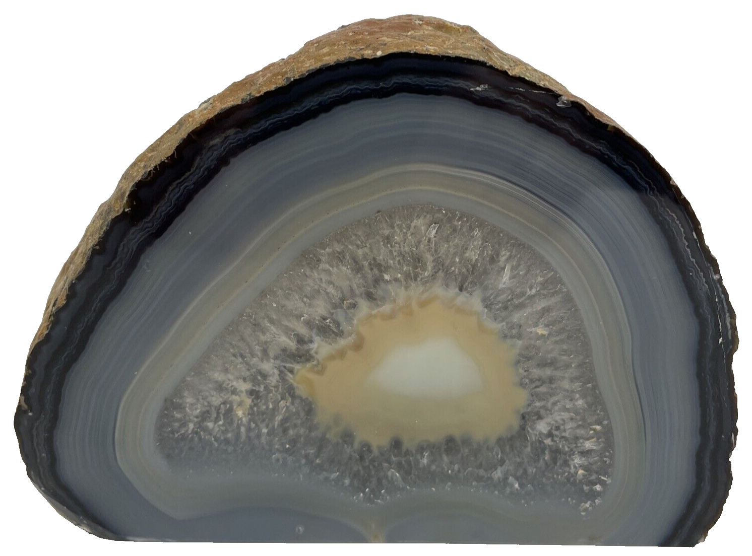 FABULOUS BRAZILIAN POLISHED BLUE LACE AGATE GEODE 5.5" x 4" x 2.5" 3lbs LOOK