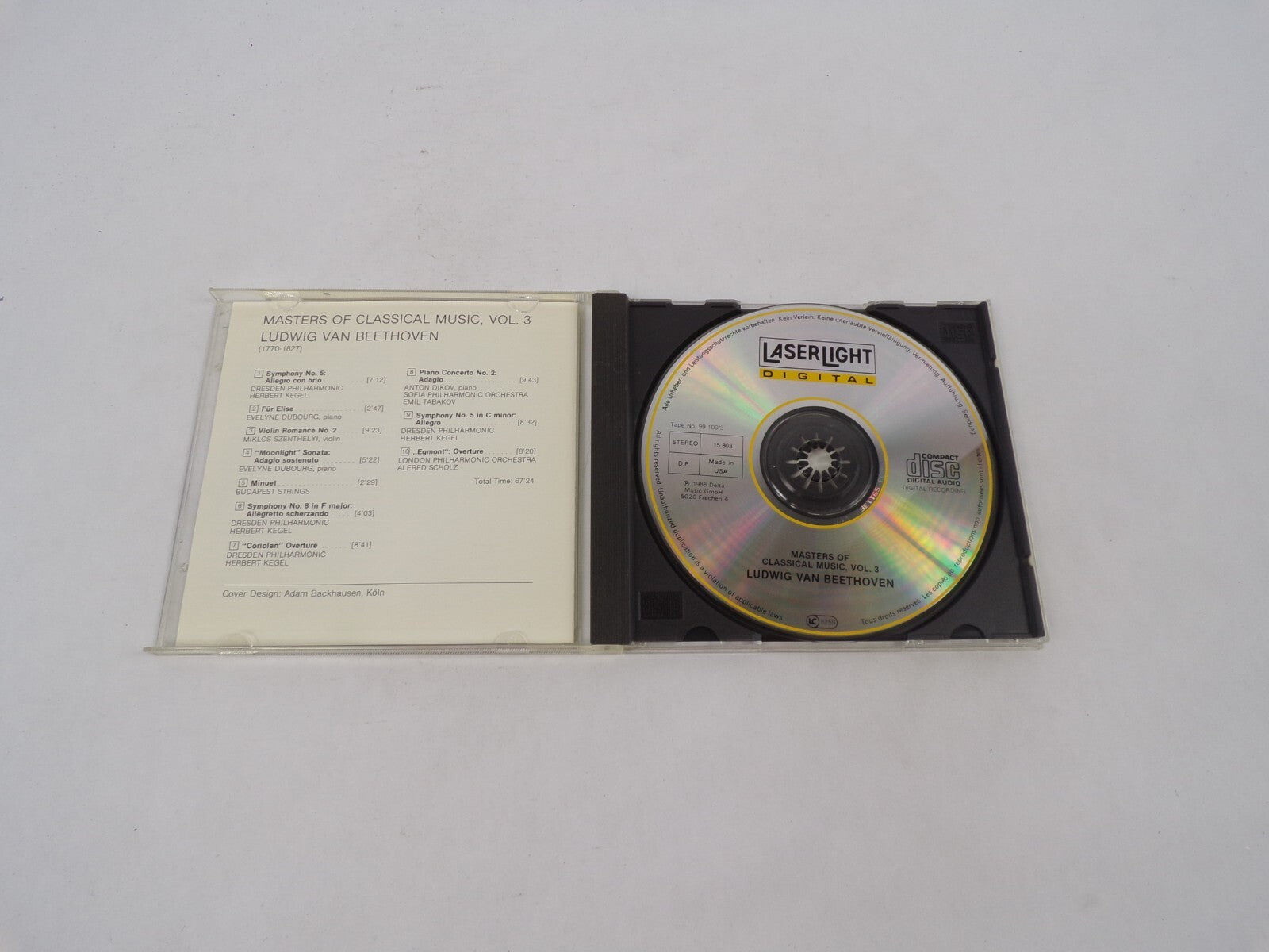 Masters Of Classical Music Beethoven Symphony No. 5 Piano Concerto No. 2 CD#71