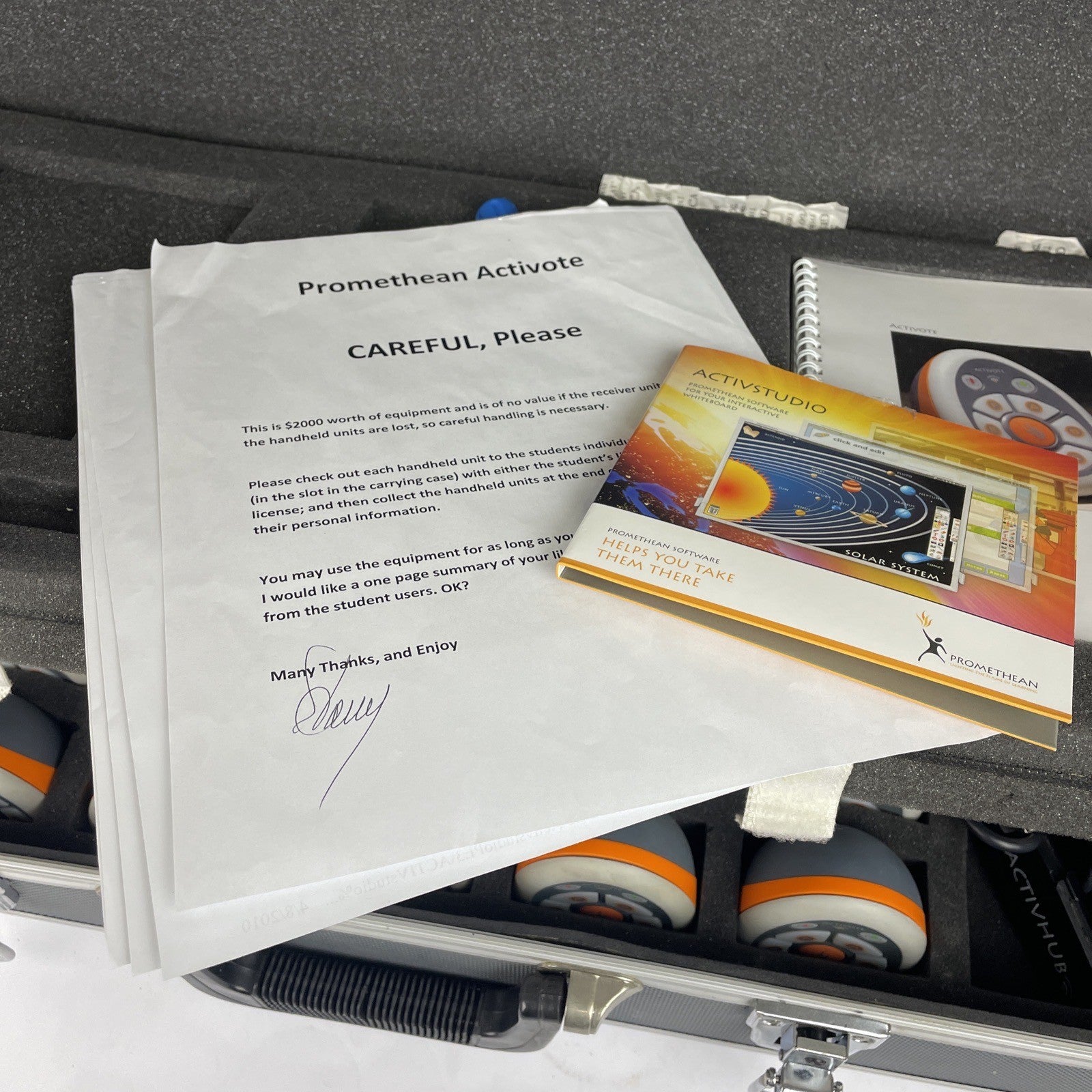 LOT OF 63 Promethean PRM-AV3-01 Activote Single Voting Pod w Protective Case VGC