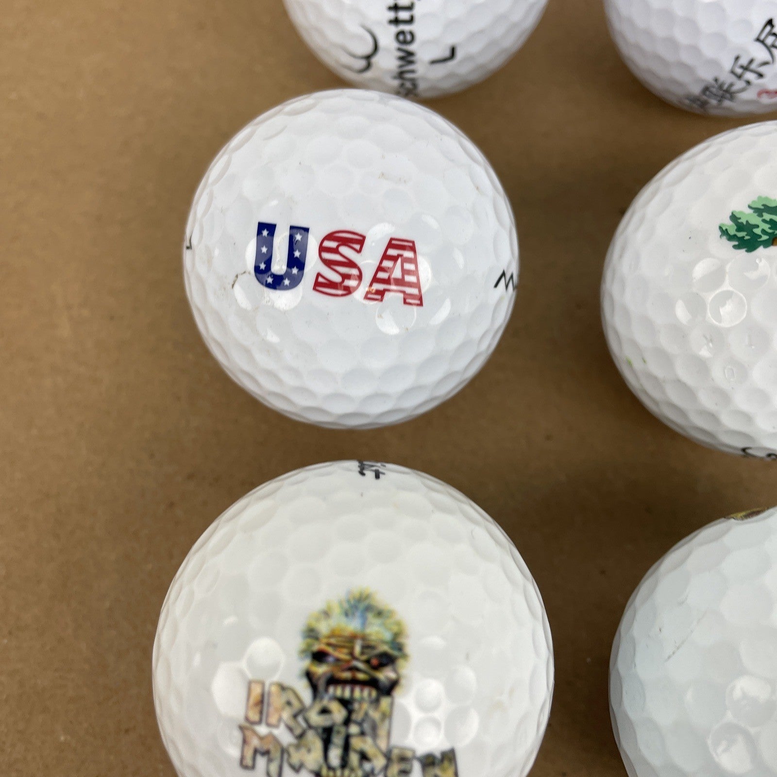 20 x Logo Golf Ball Lot Panda Bull Cali Bear Schwetty Balls FOO KING LONG Booze