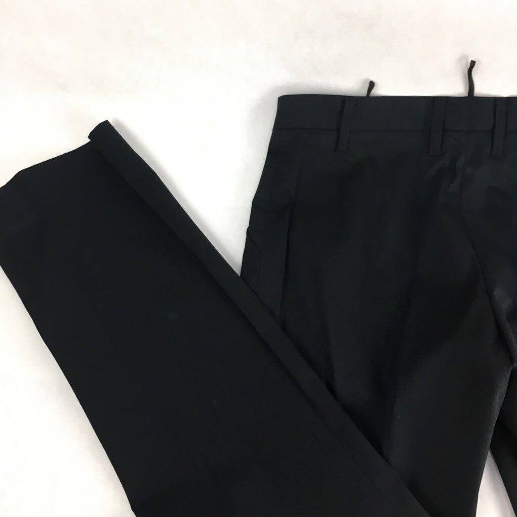 Jil Sander Women Dress Pants Black Zipper Fly Pockets Flat Front Stretch 40 x 31