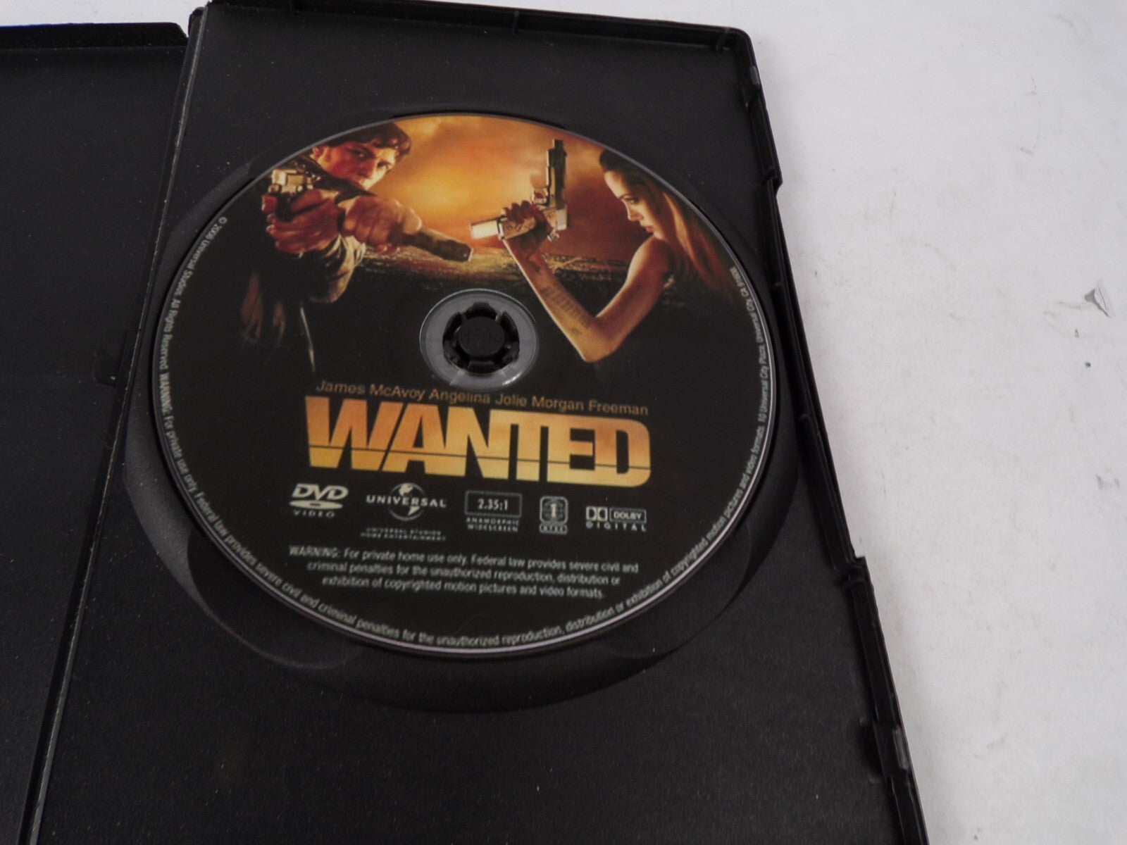Wanted James Mcavoy Morgan Freeman And Angelina Jolie "Relentless, In DVD Movies