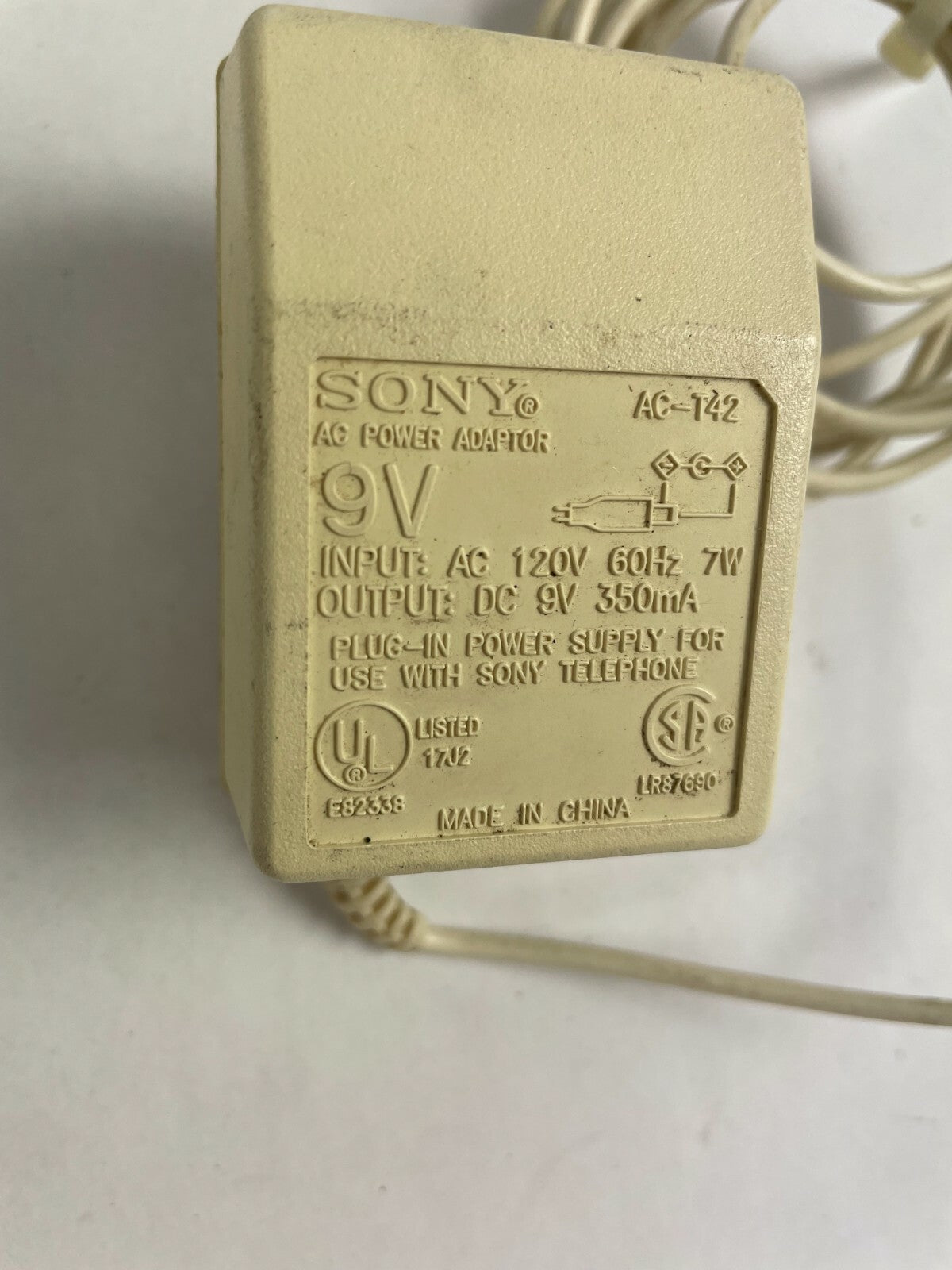 Genuine SONY AC Adapter Output 9 V 350mA Power Supply Adapter A73