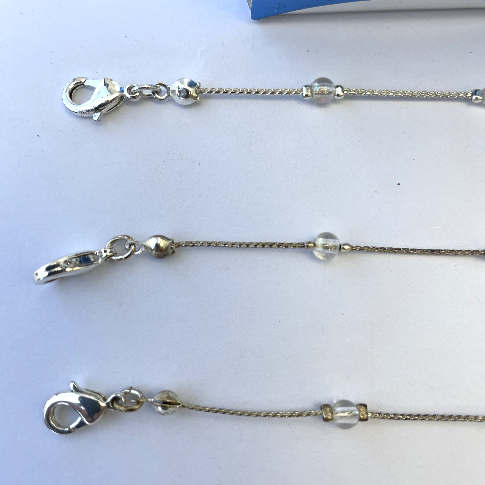 Lot of 3 x Vintage Avon Holiday Charm Anklet 9.5" Snowman / Angel / Candy Cane